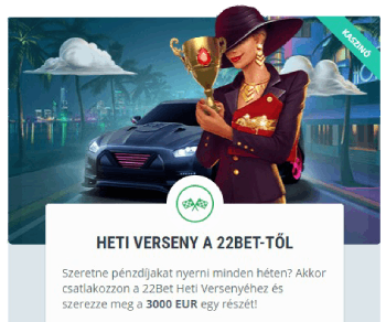 Bónuszok és jutalmak a 22Bet-től
