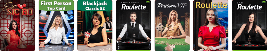 élő kaszinó szekcióban az AmunRa Casino