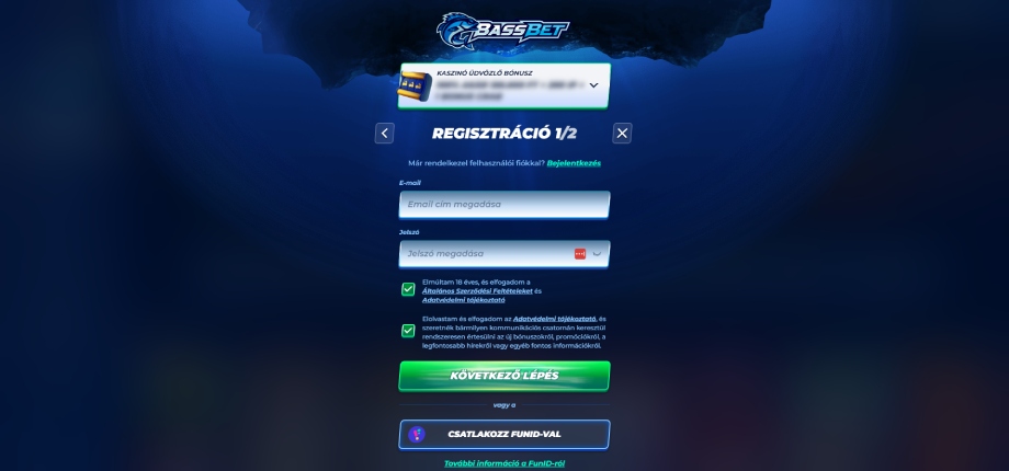 BassBet Casino regisztráció