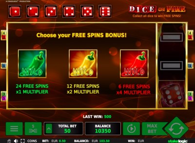 Dice on Fire nyerőgép jellemzők