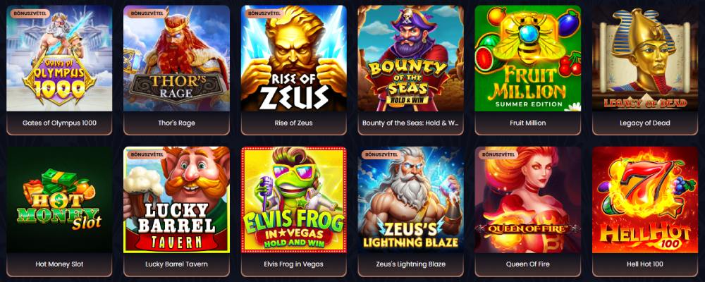 GreatSpin Casino játékok