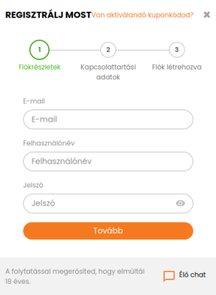 A Hotbet nagyon gyors regisztrációval rendelkezik