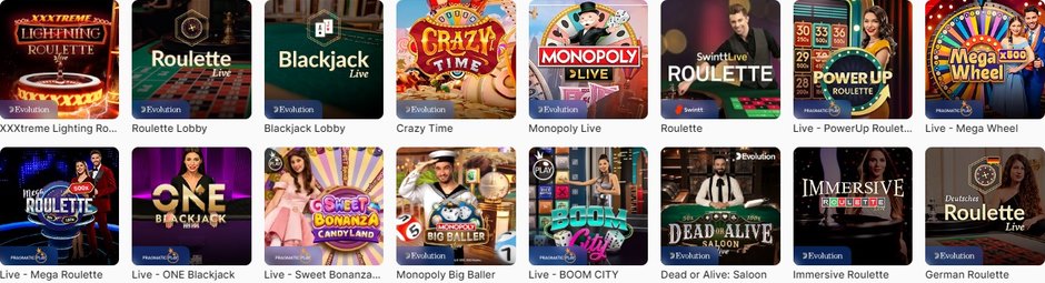 Ice Casino élő játékok