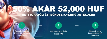 Ivibet 50%-os Újratöltés bónusz