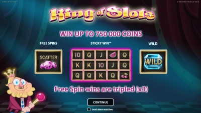 A King of Slots bónusz pörgetések