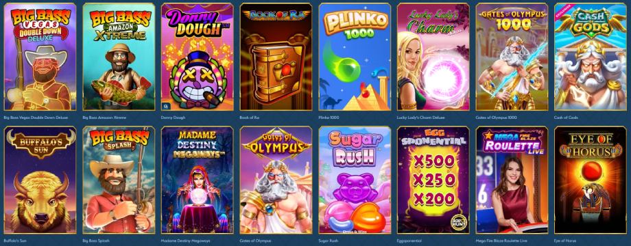Ocean Spin Casino játékok