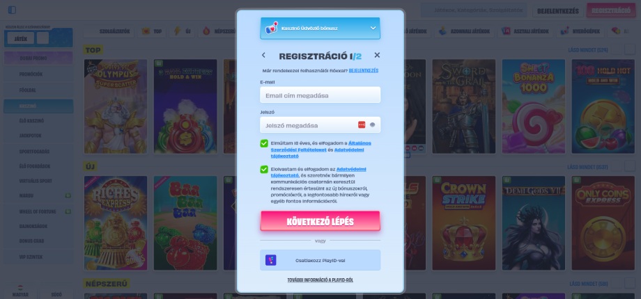 OnlySpins Casino regisztráció