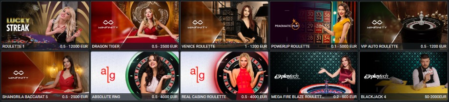 Planbet Casino élő játékok