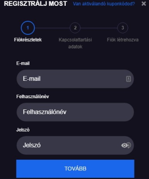 A Pribet nagyon gyors regisztrációval rendelkezik