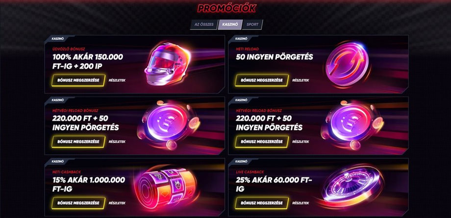 QuickWin kaszinó promóciók