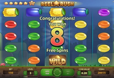Reel Rush slot animációi