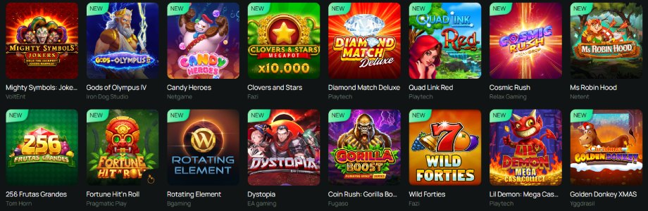 Ritzo Casino játékok