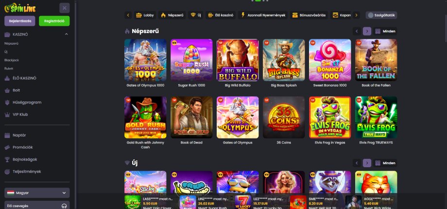 Spinline Casino regisztráció