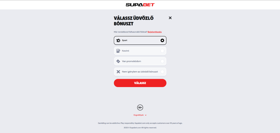 Supabet Casino regisztráció