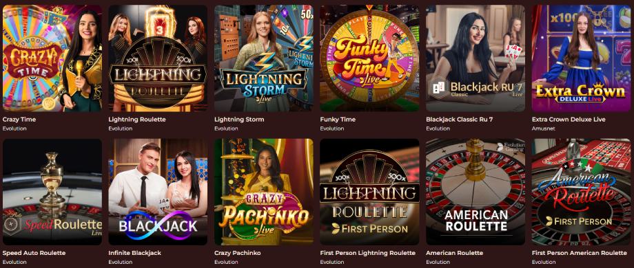 Vegazone Casino élő játékok