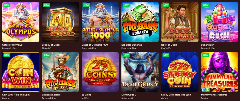 Vegazone Casino játékok