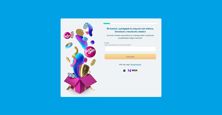 Vera&John Casino regisztráció