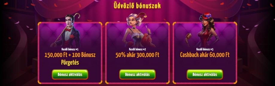 Winota Üdvözlő Bónuszok