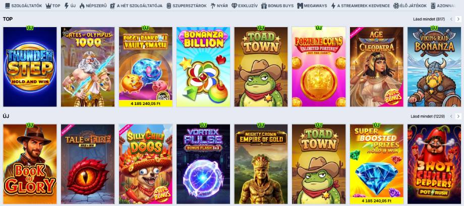 Zoccer Casino játékok